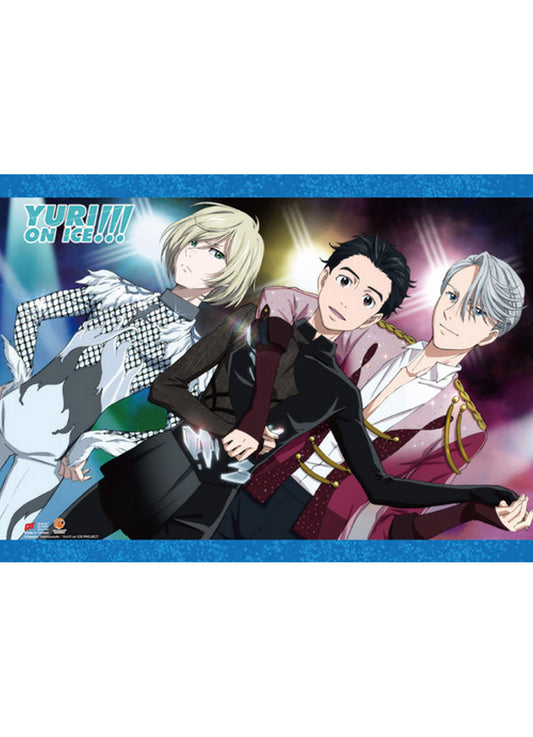 Yuri! On Ice - Yuri Katsuki, Victor Nikiforov & Yuri Plisetsky "Yurio" Wall Scroll 31"W x 43"H