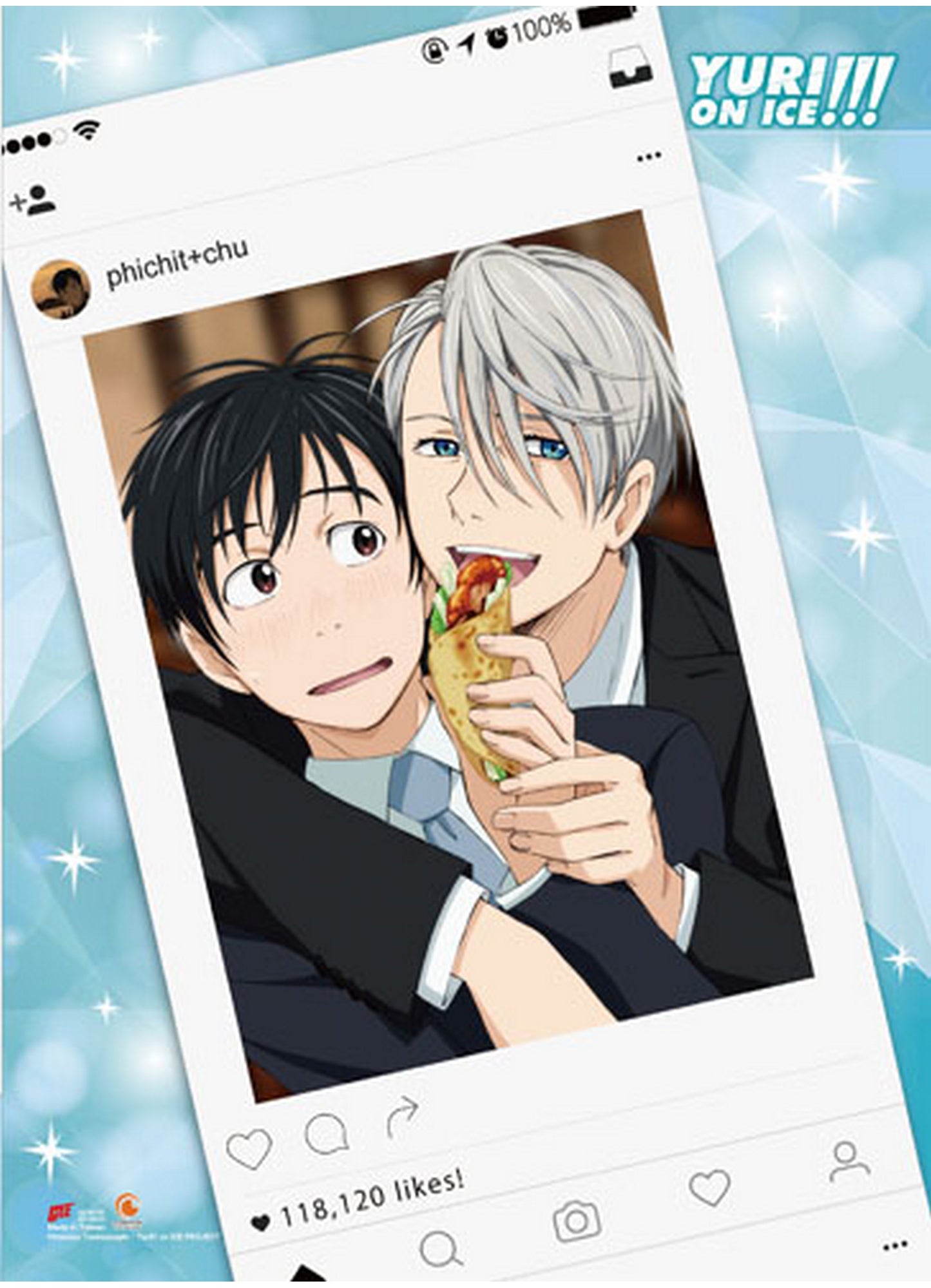 Yuri! On Ice - Yuri Katsuki & Victor Nikiforov 2 Wall Scroll 31"W x 43"H
