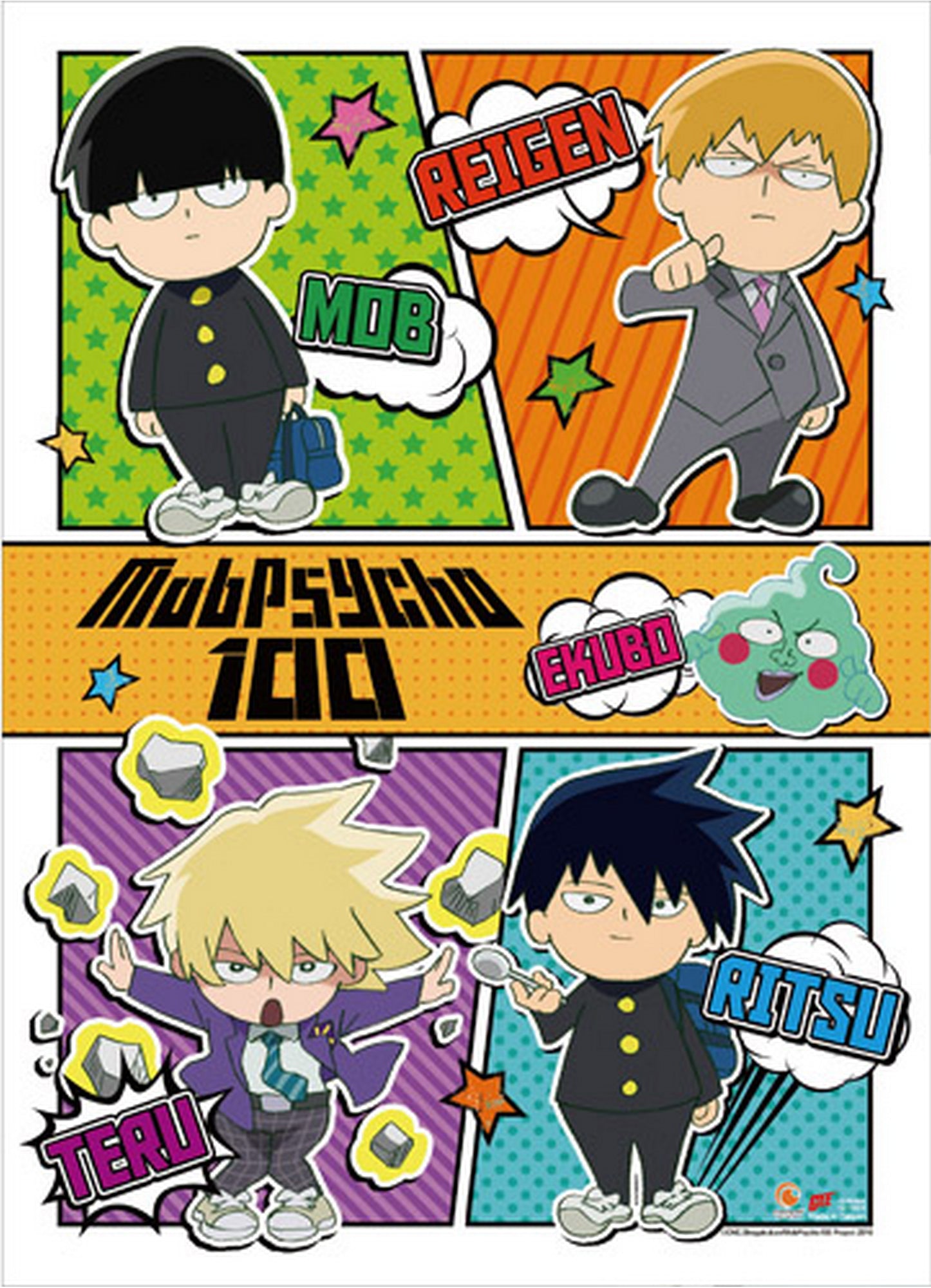Mob Psycho 100 - SD Characters Wall Scroll 31"W x 43"H