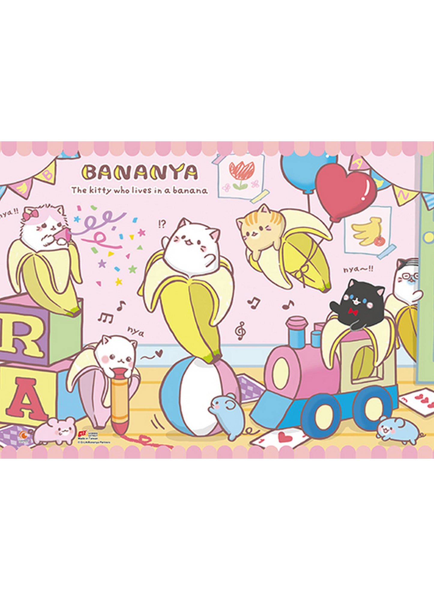Bananya - Have Fun Wall Scroll 31"W x 43"H
