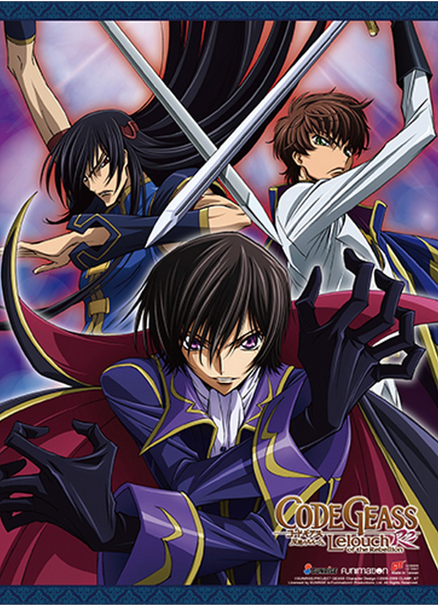 Code Geass R2 - Lelouch vi Britannia & Suzaku Kururugi & Li Xingke Wall Scroll 18.5"W x 25.2"H