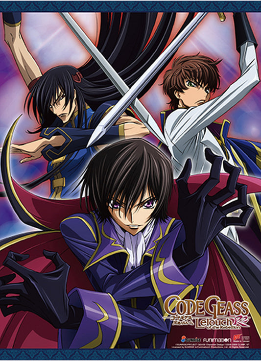 Code Geass R2 - Lelouch vi Britannia & Suzaku Kururugi & Li Xingke Wall Scroll 18.5"W x 25.2"H