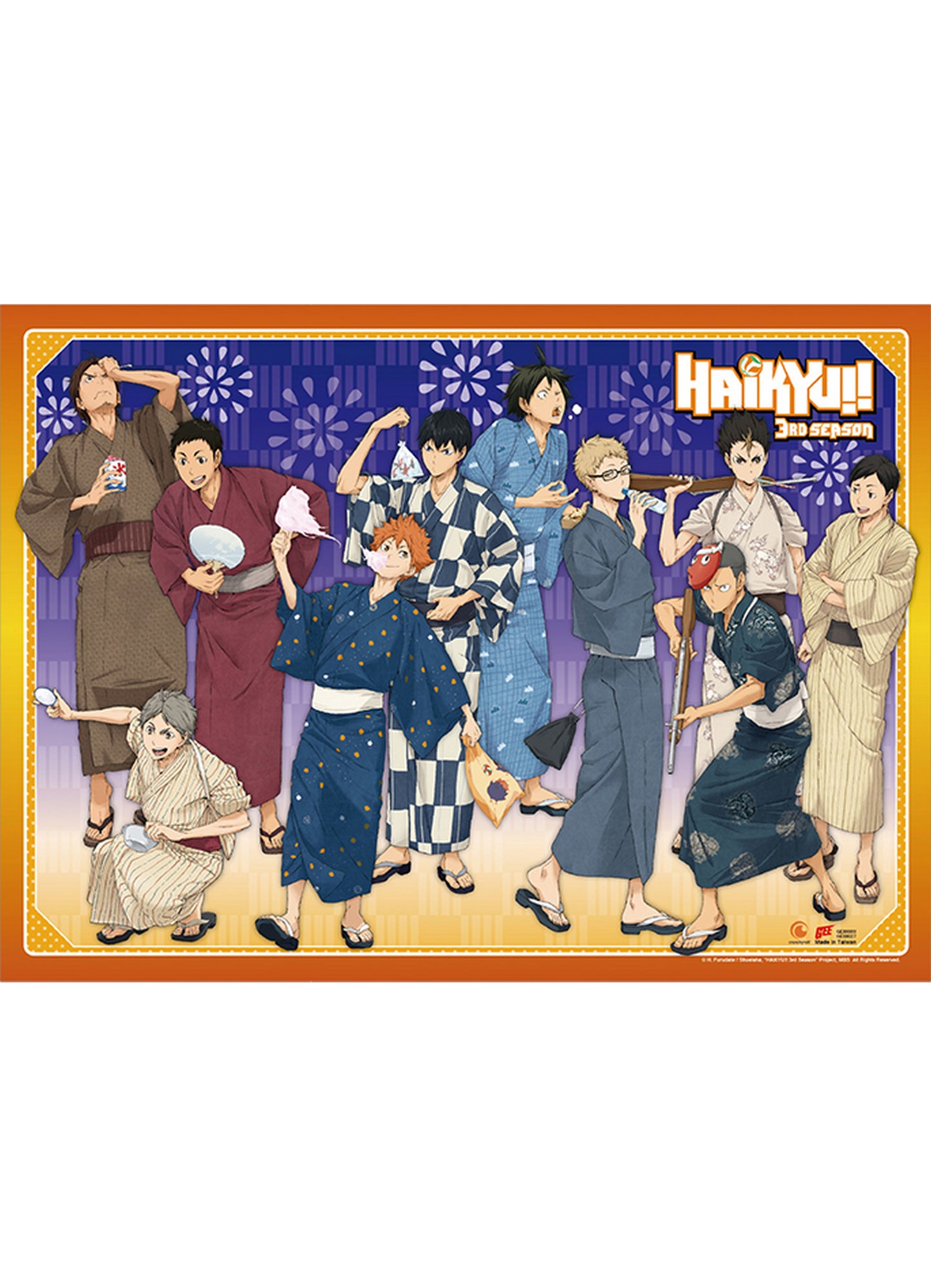 Haikyu S3 - Yukata Group Wall Scroll 31"W x 43"H
