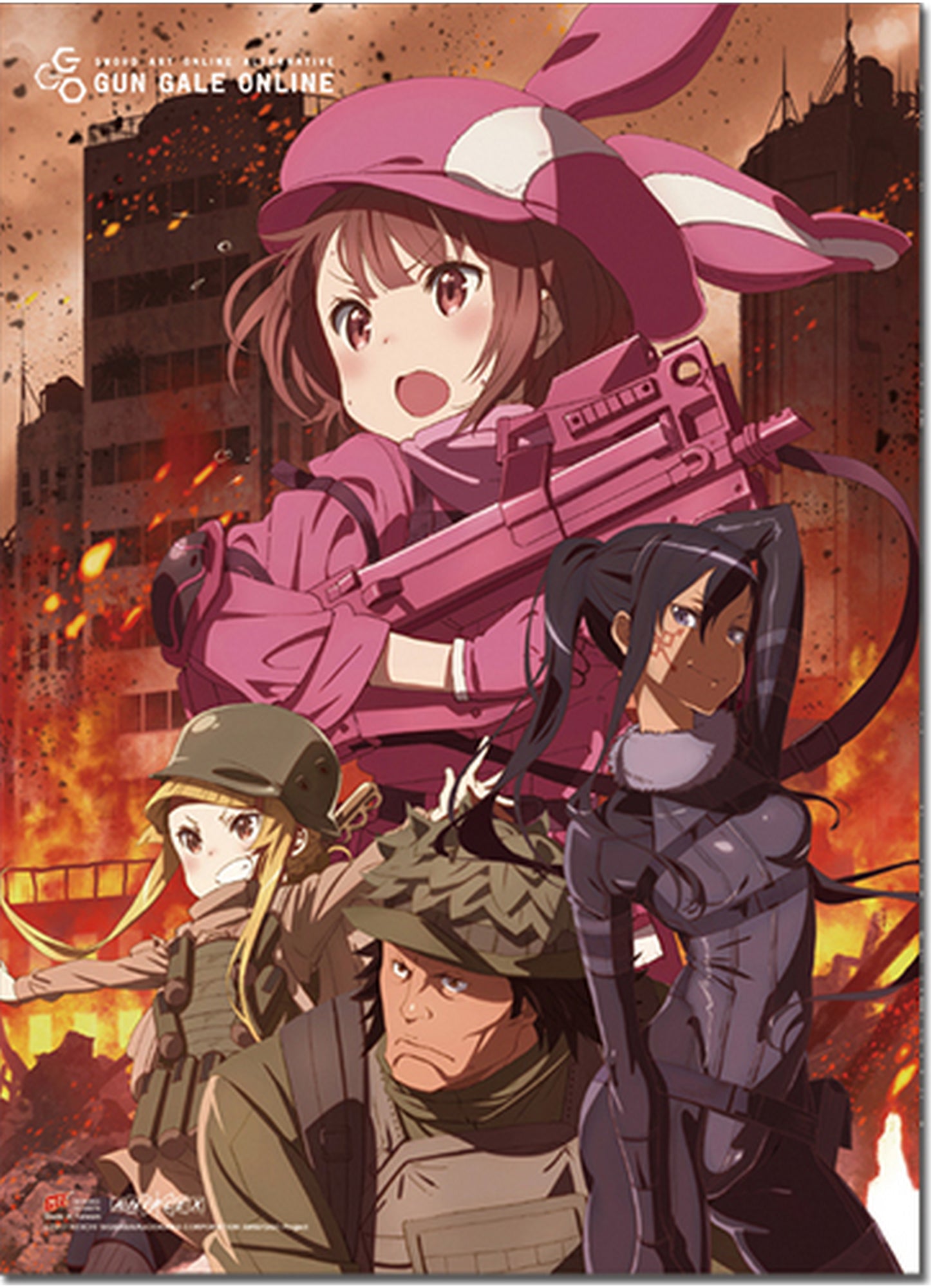 Sword Art Online Alternative Gun Gale Online - Group 1 Wall Scroll 31"W x 43"H