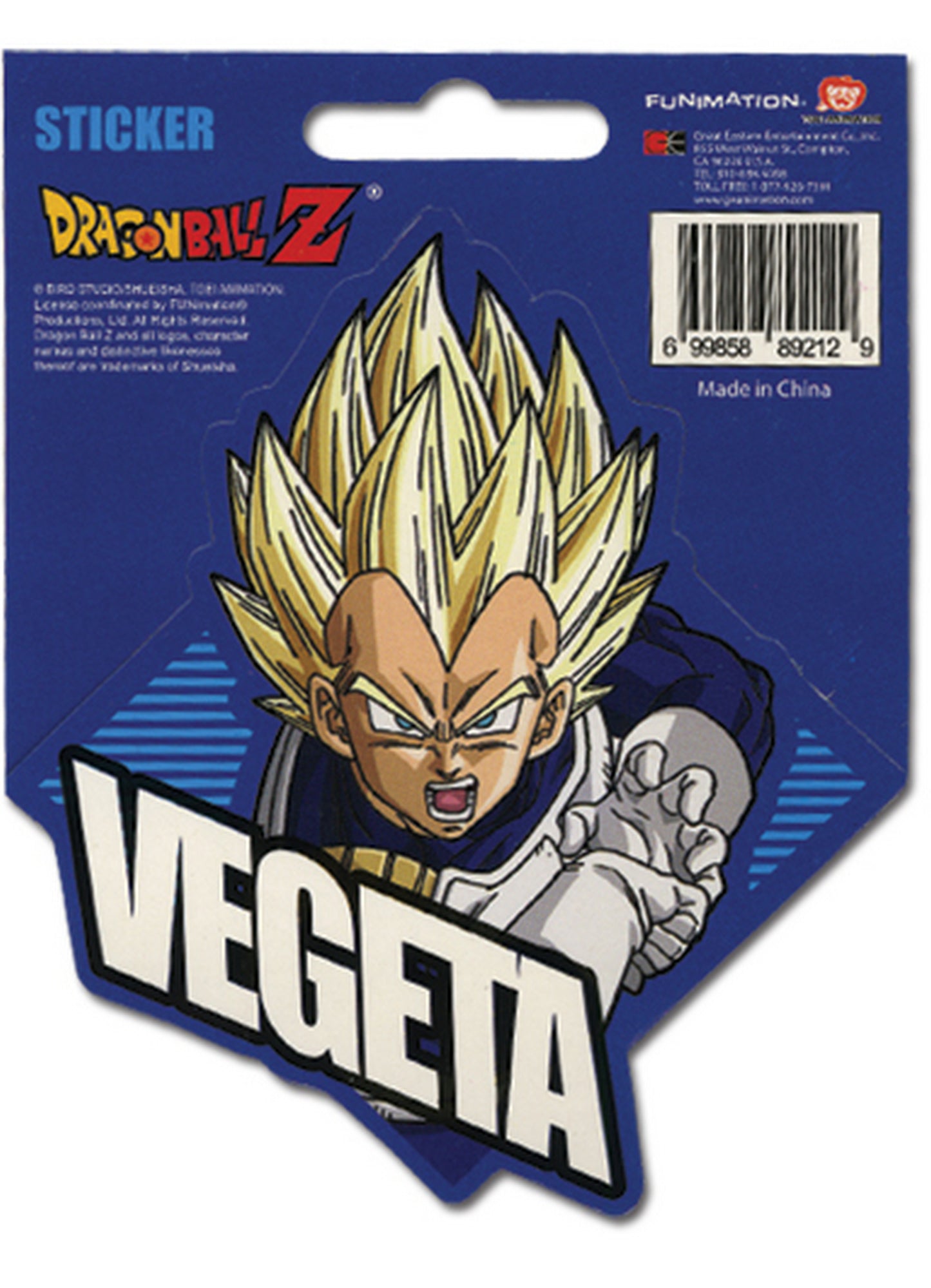 Dragon Ball Z - Super Saiyan Vegeta Sticker