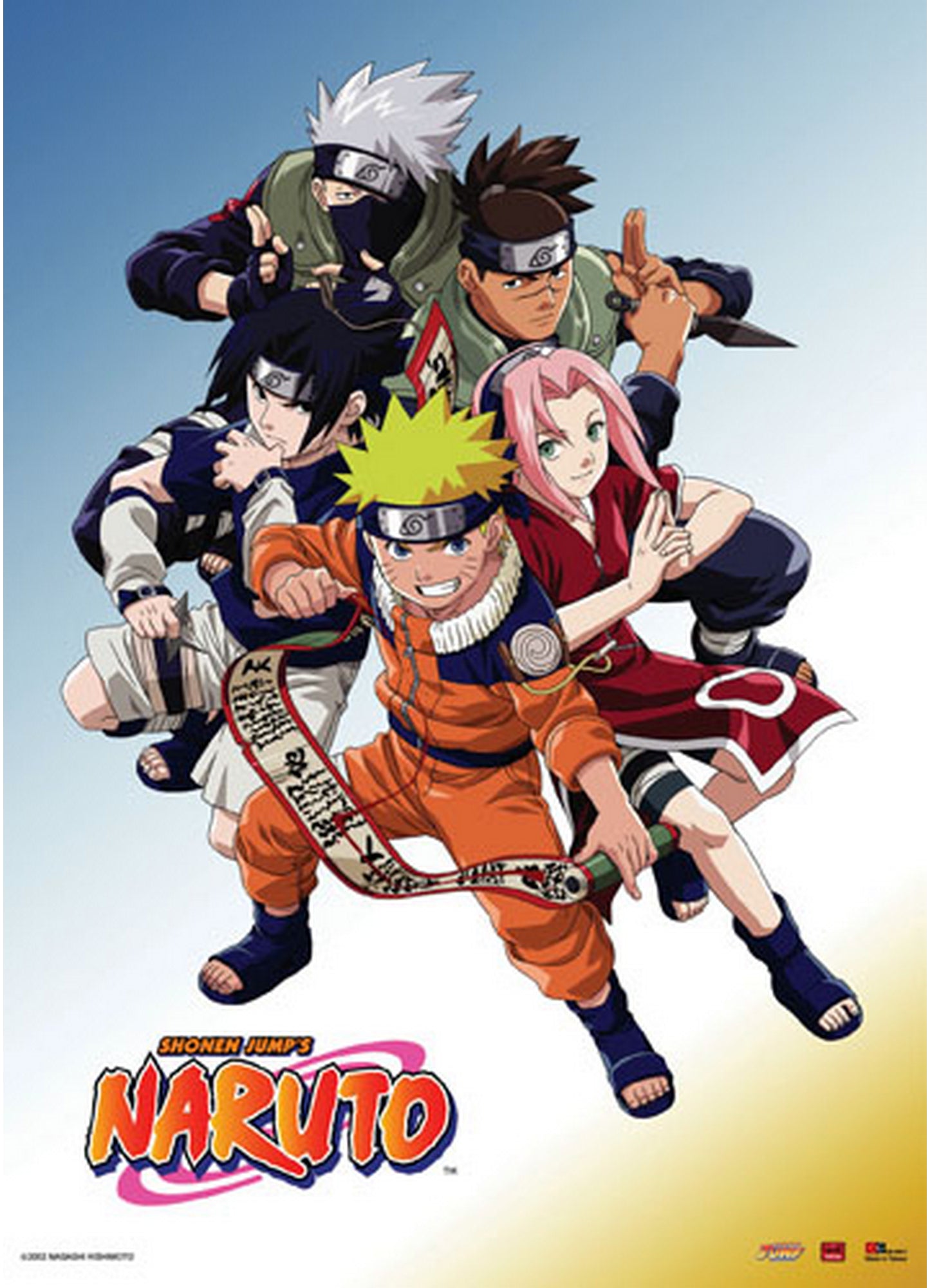 Naruto - Team 7 & Iruka-sensei Wall Scroll 31"W x 43"H