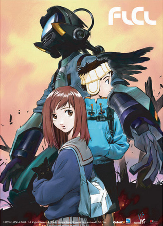 FLCL - Mamimi Samejima, Naota Nandaba, & Canti (Sadamoto) Wall Scroll 31"W x 43"H