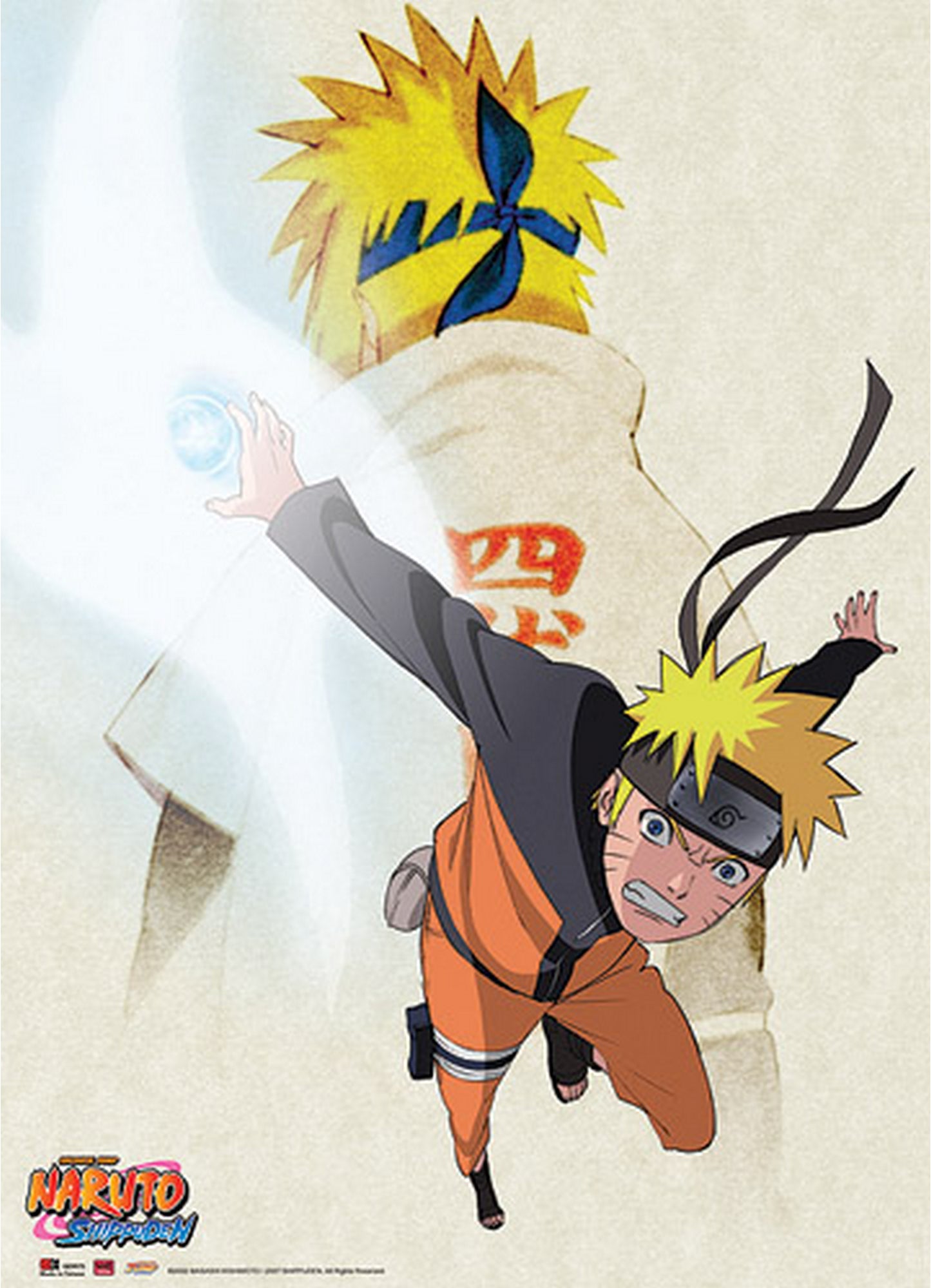 Naruto Shippuden - Father & Son (Minato Uzumaki and Naruto Uzumaki) Wall Scroll 31"W x 43"H