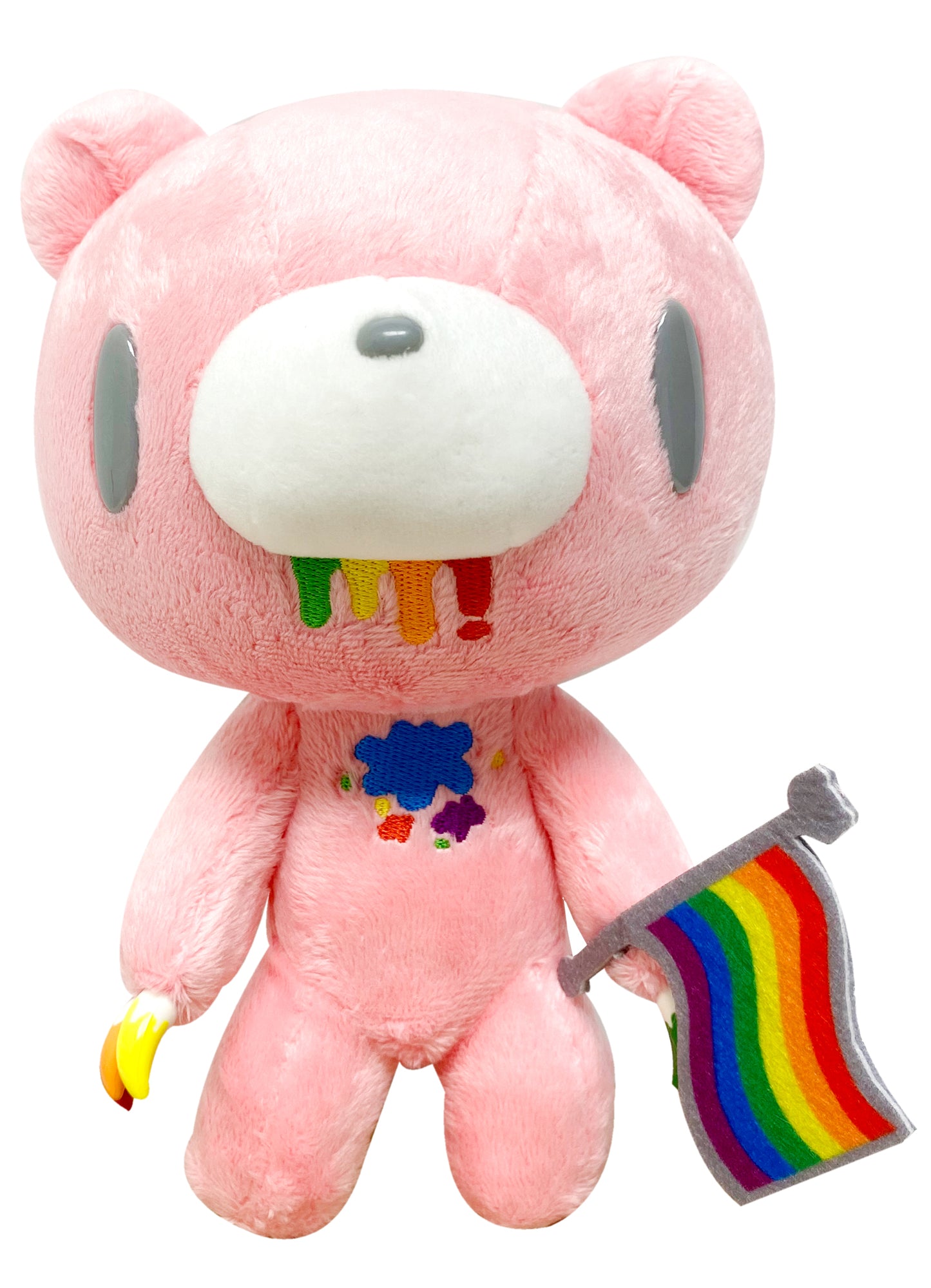 Gloomy Bear - Rainbow Gloomy Bear & Rainbow Flag Plush 8"H