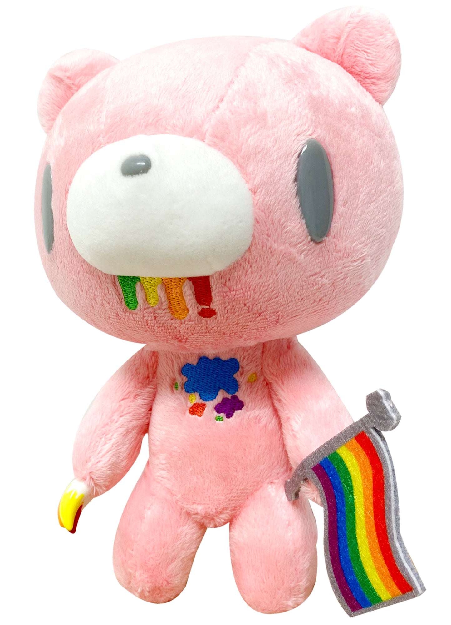 Gloomy Bear - Rainbow Gloomy Bear & Rainbow Flag Plush 8"H