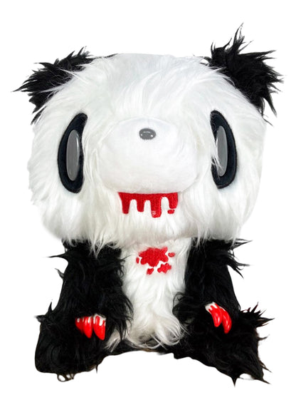 Gloomy Bear - Black White Gloomy Bear Sitting Pose Long Hair Fur Plush 7"H