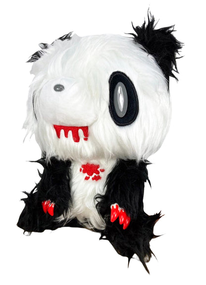 Gloomy Bear - Black White Gloomy Bear Sitting Pose Long Hair Fur Plush 7"H