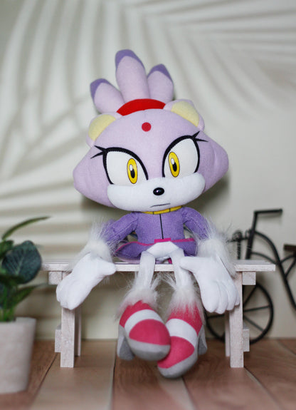 Sonic Hedgehog - Blaze The Cat Plush 9.5"H